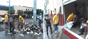 Tras la fuerte lluvia de este viernes autoridades municipales brindaron apoyo a la población