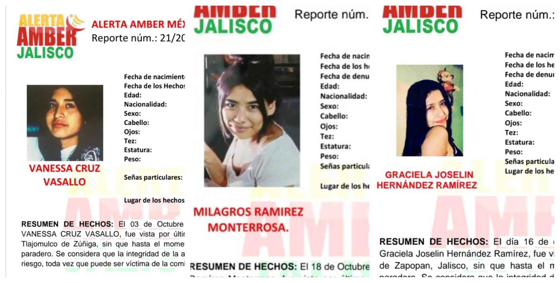 Tres desaparecidas Jalisco