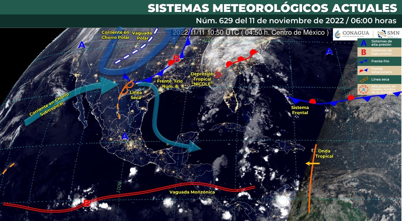 Avanza el frente frio ocho por territorio nacional Tráfico ZMG